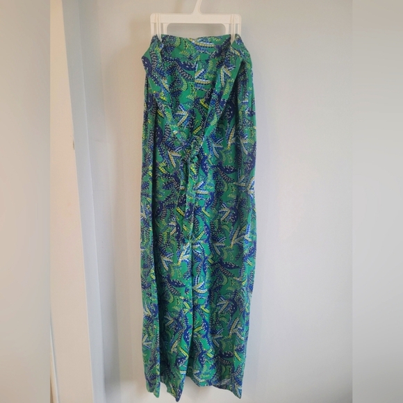 NWOT-Linen Blend Tropical Print Cropped Wide-Leg Pants-Medium - Picture 2 of 6